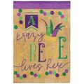 Recinto 13 x 18 in. A Krazy Krewe Lives Here Burlap Garden Flag RE3468756